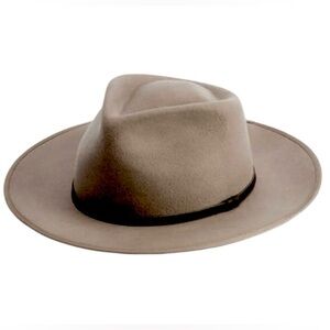 Will + Bear Calloway Fawn Felt Fedora Hat Size Medium Wool Leather Unisex NWT